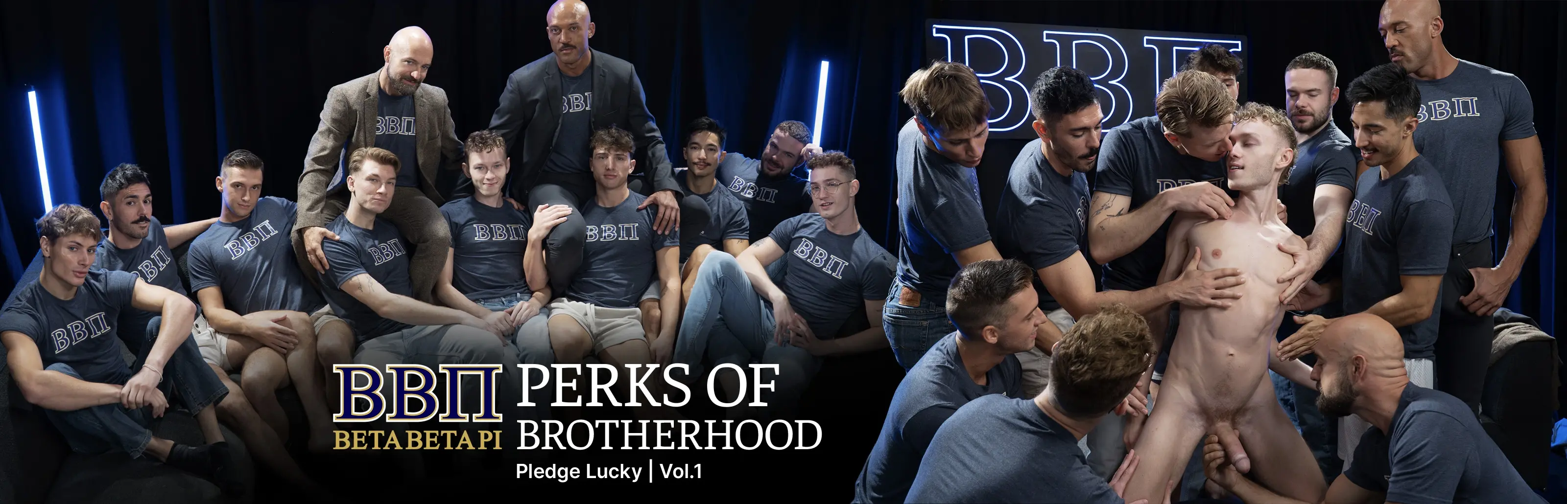 Perks of Brotherhood | Pledge Lucky Vol. 1 Adam Snow Andrew Skylar Caden Dior Christopher White Cyrus Stark Lucky Banks Marcus McNeill Nico Coopa Rocky Steer Smith Sterling 